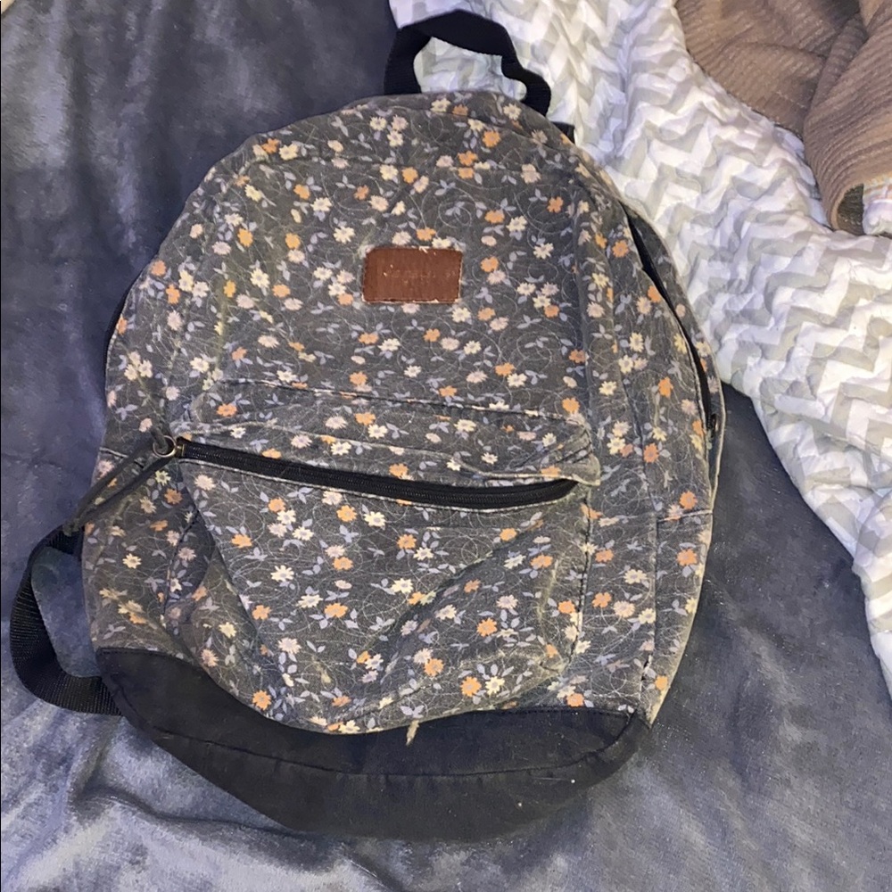 O'Neill Floral Gray and Black Backpack